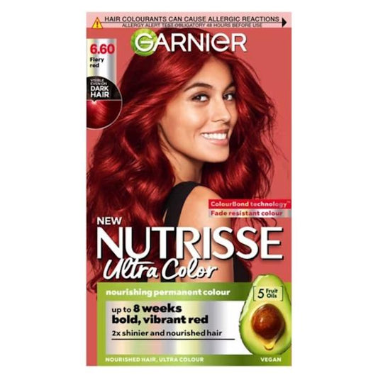Garnier Nutrisse Ultra Color Permanent Colour 6.60 Fiery Red (Case of 3)