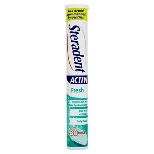 Steradent Active Fresh 30 Denture Cleaning Tablets (Case of 12)