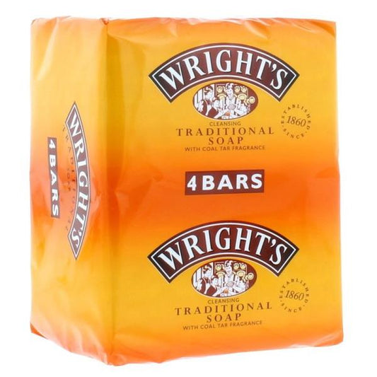Wright's Traditional Soap with Coal Tar Fragrance 100g 4 Bars (Case of 6)