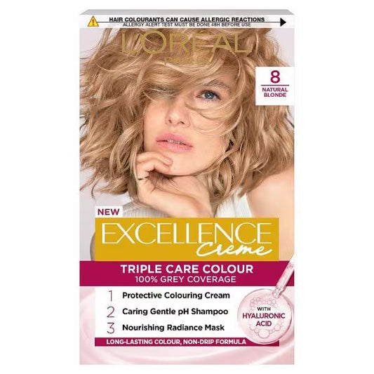 L'Oreal Excellence Creme Triple Care Colour 8 Natural Blonde (Case of 3)