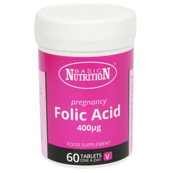 Basic Nutrition Pregnancy Folic Acid 400ug 60 Tablets (Case of 6)