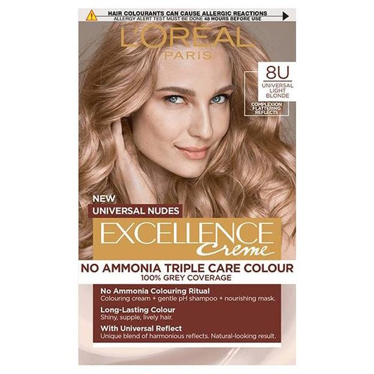 (LT) L'Oreal Excellence Creme Universal Nudes 8U Universal Light Blonde (Case of 3)