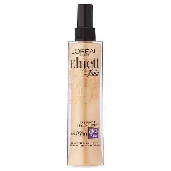 L'Oreal Elnett Satin Heat Protect Styling Spray Smooth Blow Dry 170ml (Case of 6)