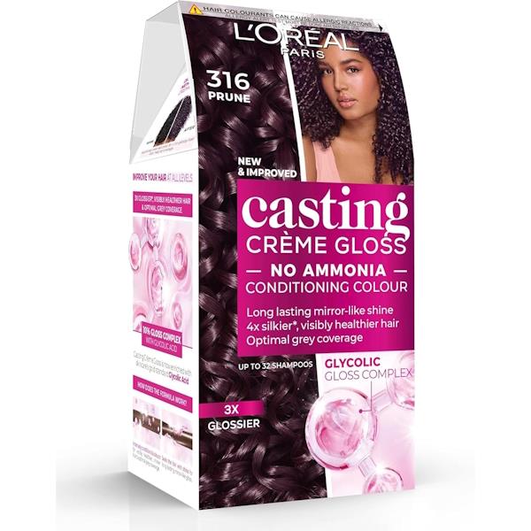 (LT) L'Oreal Casting Creme Gloss Semi-Permanent Hair Colour 316 Prune (Case of 3)