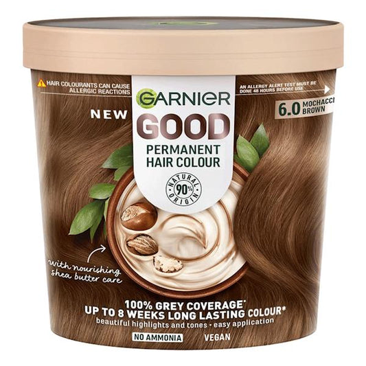 Garnier Good Permanent Hair Colour 6.0 Mochacchino Brown (Case of 3)
