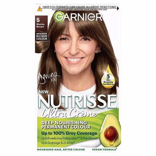 Garnier Nutrisse Creme Permanent Colour 5 Mocha Brown (Case of 3)