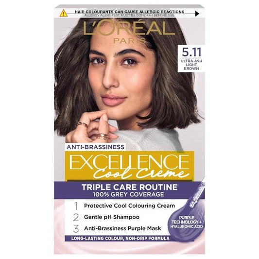 L'Oreal Excellence Cool Creme Triple Care Colour 5.11 Ultra Ash Light Brown (Case of 3)