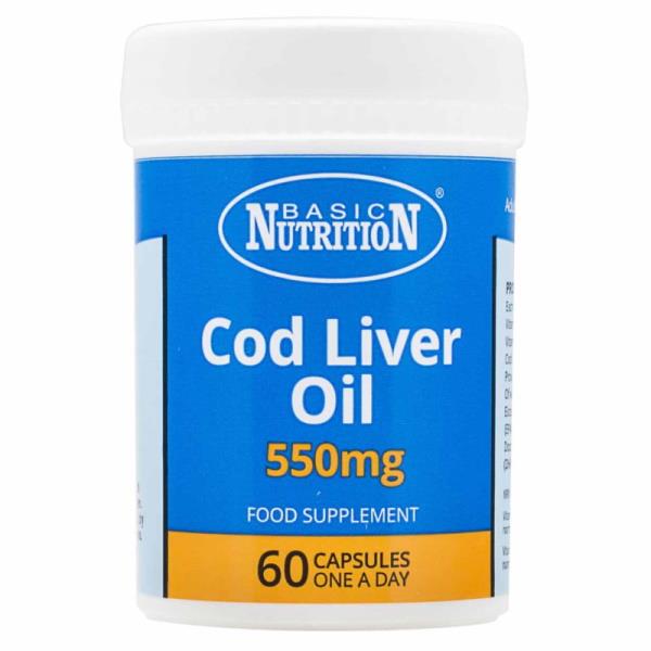 Basic Nutrition Cod Liver Oil 550mg 60 Capsules (Case of 6)