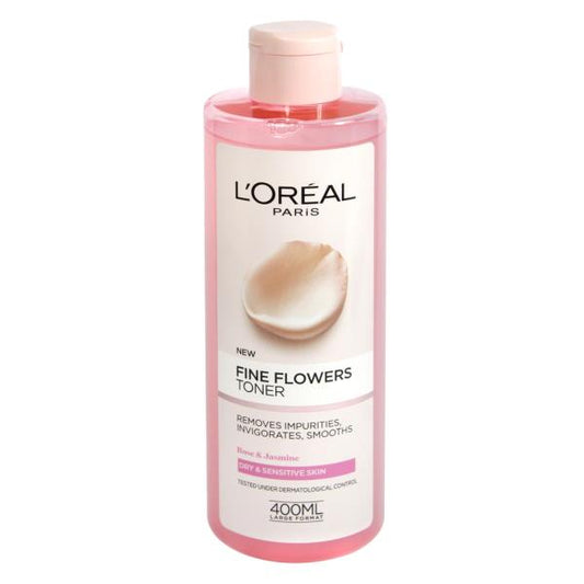 L'Oreal Fine Flowers Toner For Dry & Sensitive Skin 400ml (Case of 6)