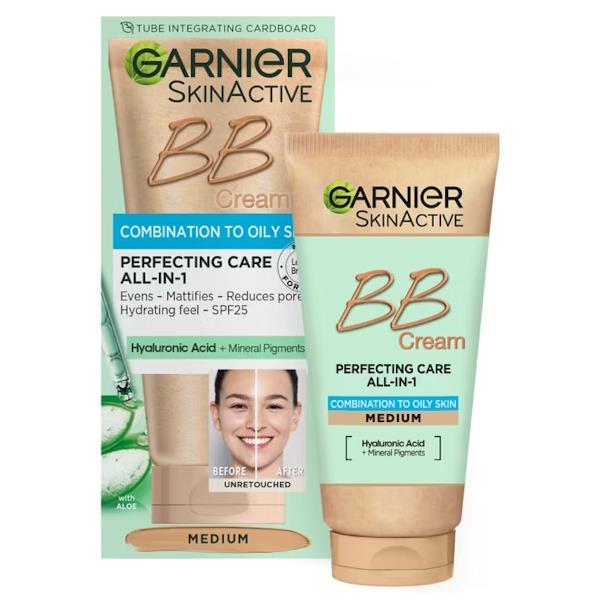 Garnier Skin Active BB Cream Oil Free SPF25 Medium 50ml (Case of 6)